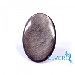 Obsidian argintiu cabochon, piatră semiprețioasă